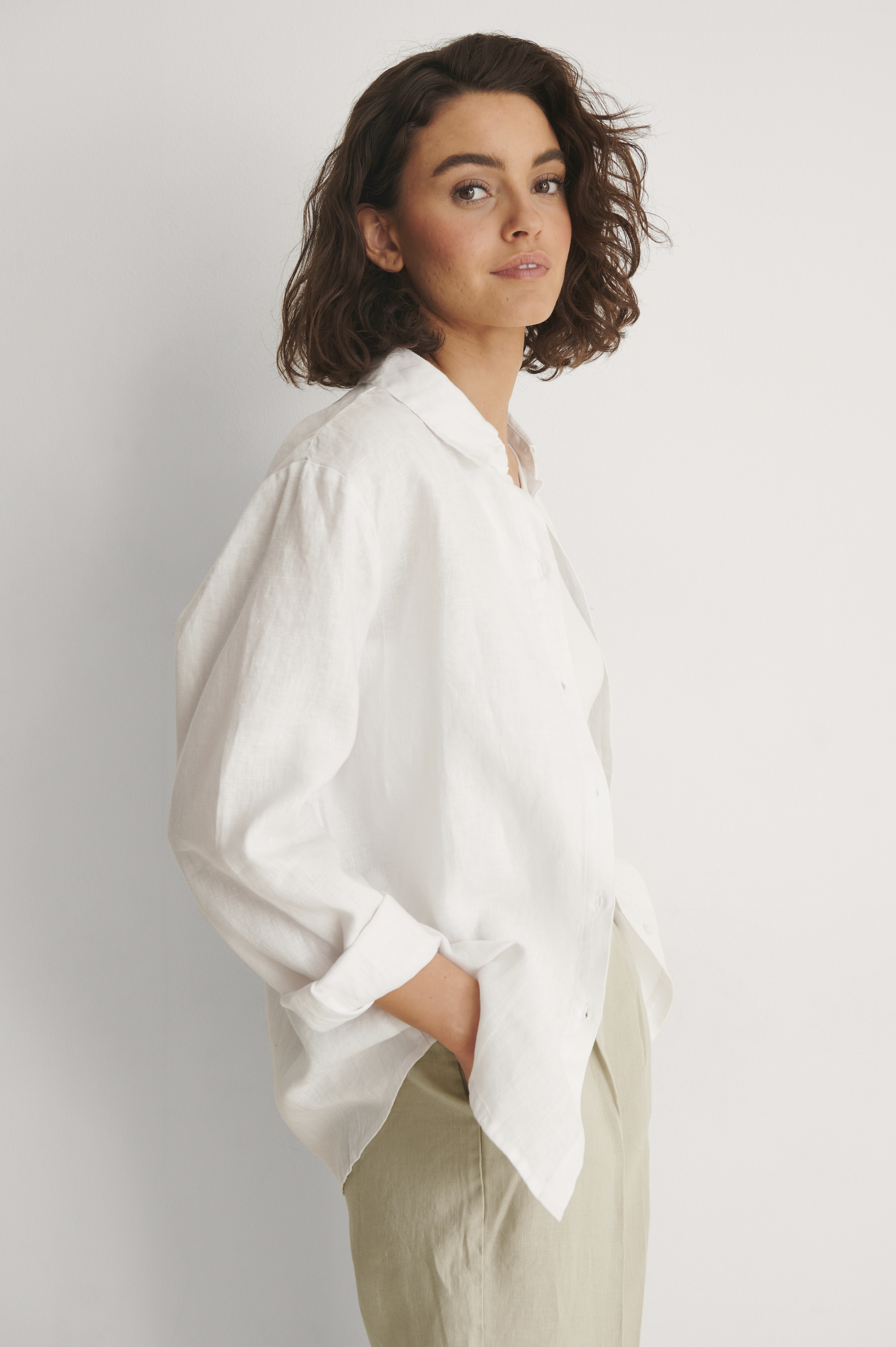 Linen Shirt White | na-kd.com